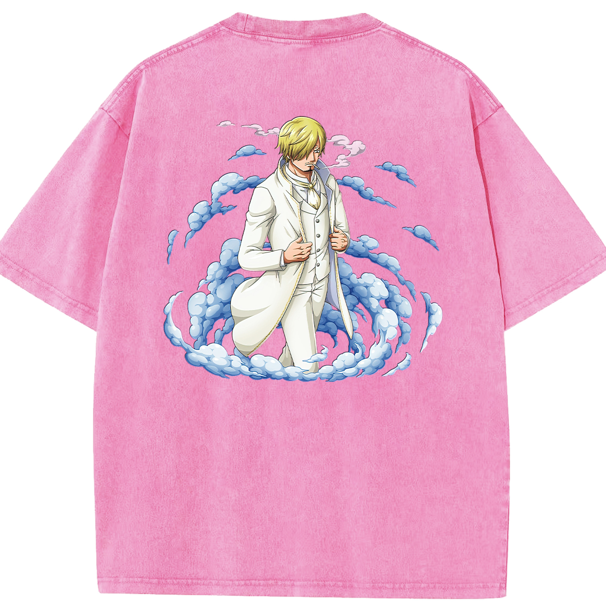 ワンピース サンジ ONE PIECE Sanji 綿100% ヴィンテージ風 半袖Tシャツ（背面プリント）